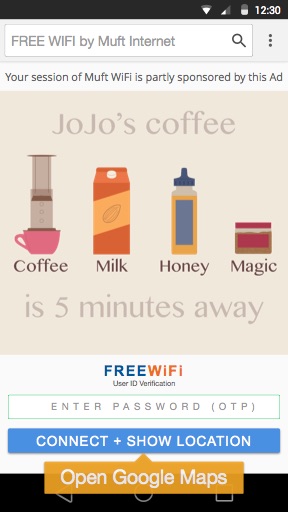  Example: Free WiFi Advertising at Cafes in India